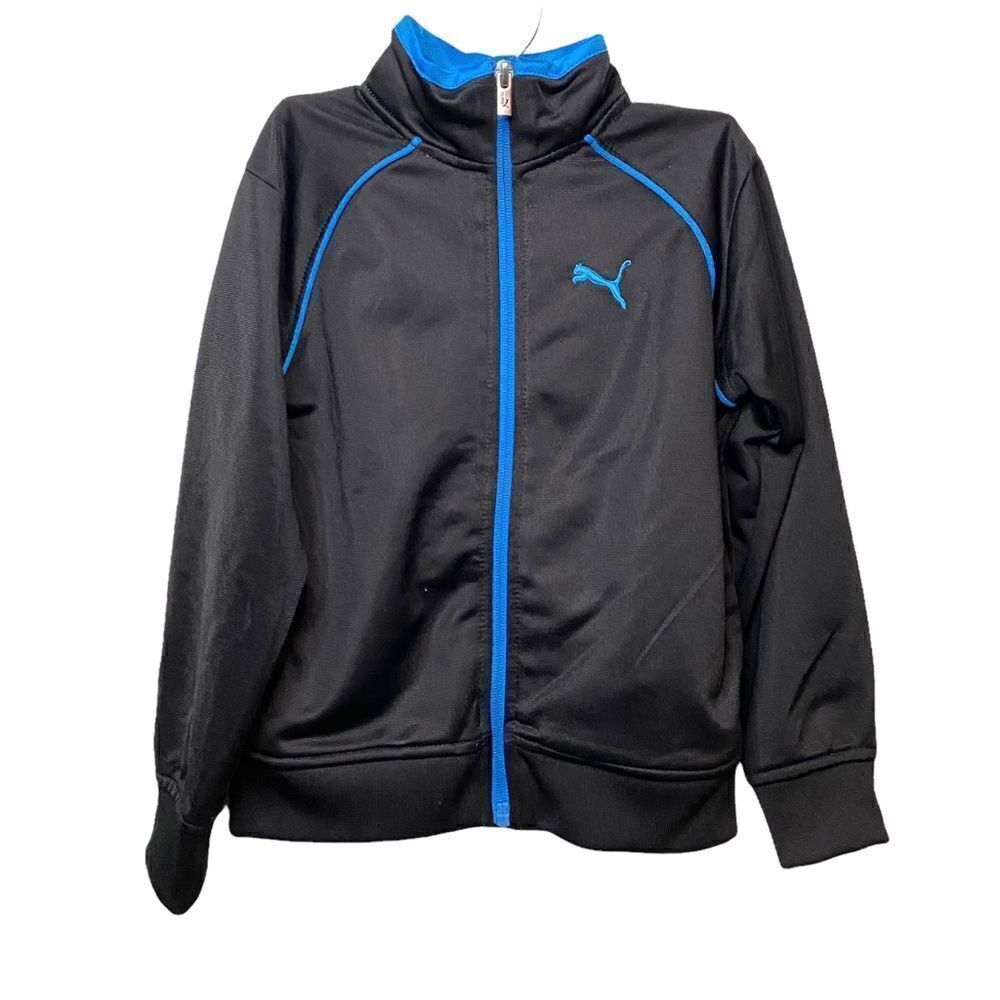 Puma Black Front Zip Sweater in Size Boys 4